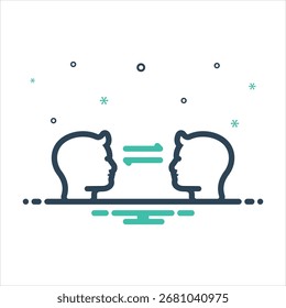 Vector colorful mix icon for shared vision