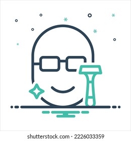 Vector colorful mix icon for shaved