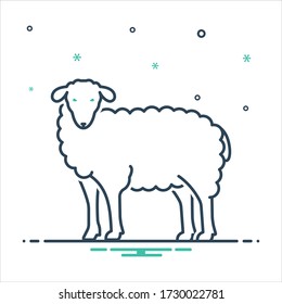 Vector colorful mix icon for sheep
