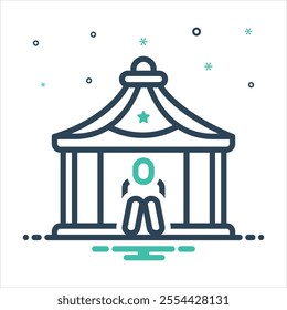 Vector colorful mix icon for shelter