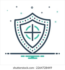 Vector colorful mix icon for shield