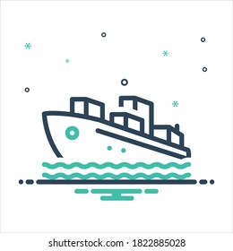 Icono de mezcla colorida del vector para la nave