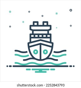 Icono de mezcla colorida del vector para la nave