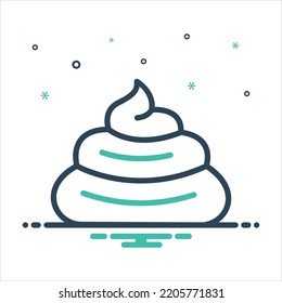 Icono de mezcla de colores vectorial para mierda