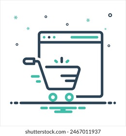 Vector colorful mix icon for shopping online