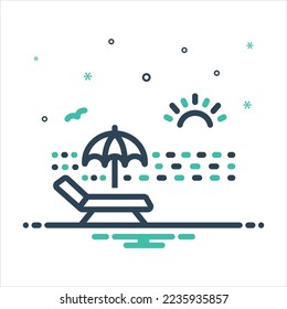 Vector colorful mix icon for shore