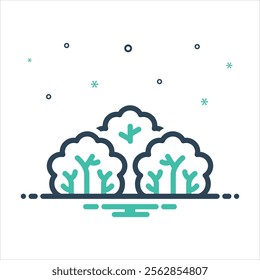 Vector colorful mix icon for shrub