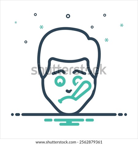 Vector colorful mix icon for sick