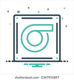 Vector colorful mix icon for sigma
