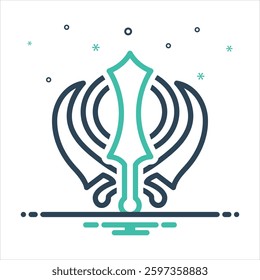 Vector colorful mix icon for sikh symbol