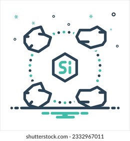 Vector colorful mix icon for silicon