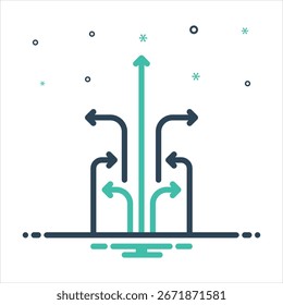 Vector colorful mix icon for simplified process