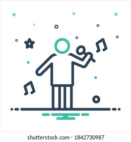 Vector colorful mix icon for sing