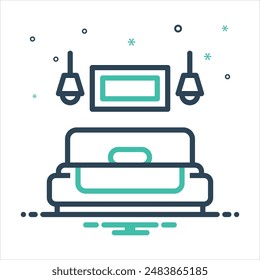 Vector colorful mix icon for singal bed