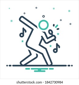 Icono de mezcla de colores vectorial para cantante