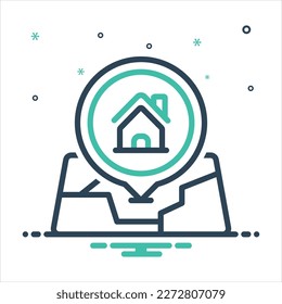 Vector colorful mix icon for situated
