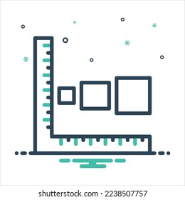 Vector colorful mix icon for sizes