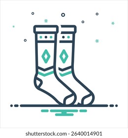 Vector colorful mix icon for ski socks