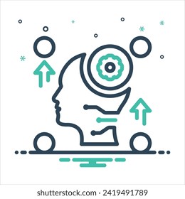 Vector colorful mix icon for skill development