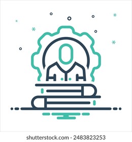 Vector colorful mix icon for skill