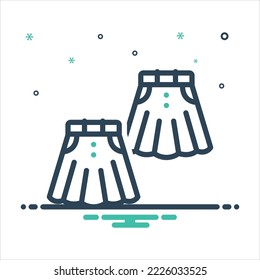Vector colorful mix icon for skirts