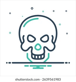 Vector colorful mix icon for skull
