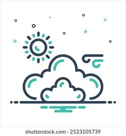 Vector colorful mix icon for sky