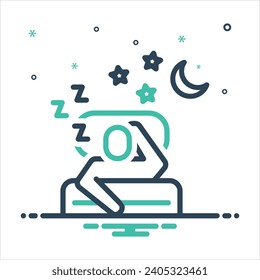 Vector colorful mix icon for sleep