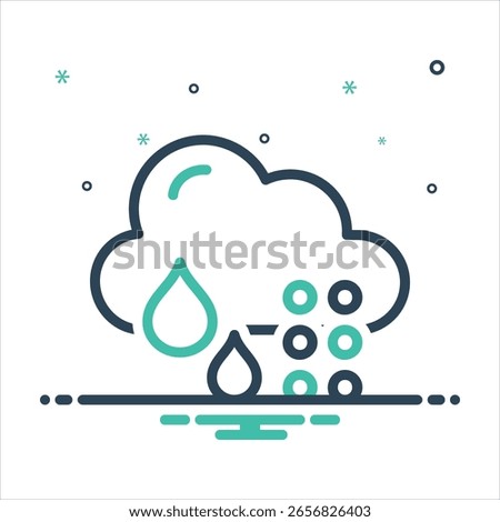 Vector colorful mix icon for sleet