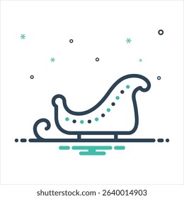 Vector colorful mix icon for sleigh