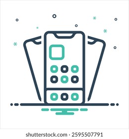 Vector colorful mix icon for smartphones