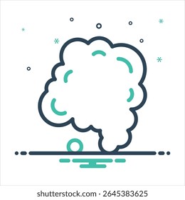 Vector colorful mix icon for smoke