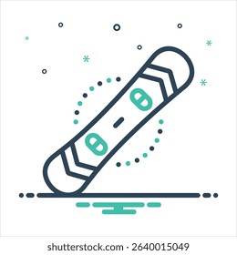 Vector colorful mix icon for snowboard