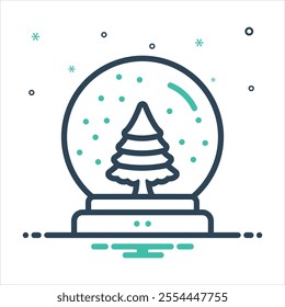 Vector colorful mix icon for snowglobe