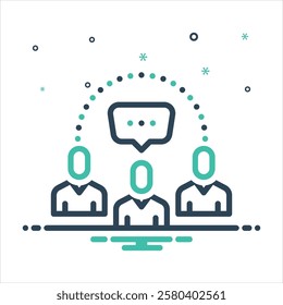 Vector colorful mix icon for socializing