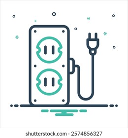 Vector colorful mix icon for socket