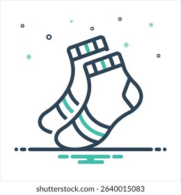 Vector colorful mix icon for socks