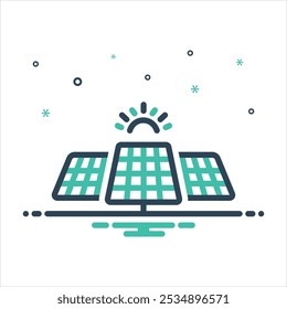 Vector colorful mix icon for solar panel