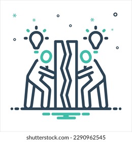 Vector colorful mix icon for solving