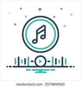 Vector colorful mix icon for song