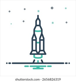 Icono de mezcla de colores de Vector para la nave espacial