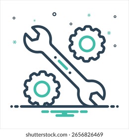 Icono colorido de la mezcla del Vector para los componentes de repuesto