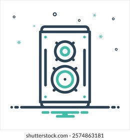 Vector colorful mix icon for speaker