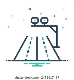 Vector colorful mix icon for speed camera