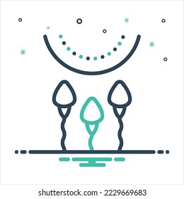 Icono de mezcla de colores vectoriales para esperma