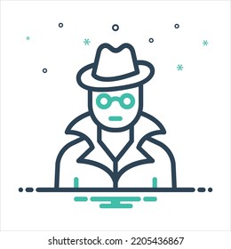 Vector colorful mix icon for spies