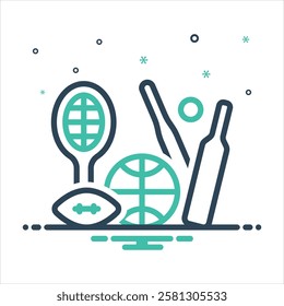 Vector colorful mix icon for sporting