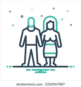 Vector colorful mix icon for spouse