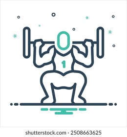 Vector colorful mix icon for squat