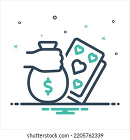 Vector colorful mix icon for stake